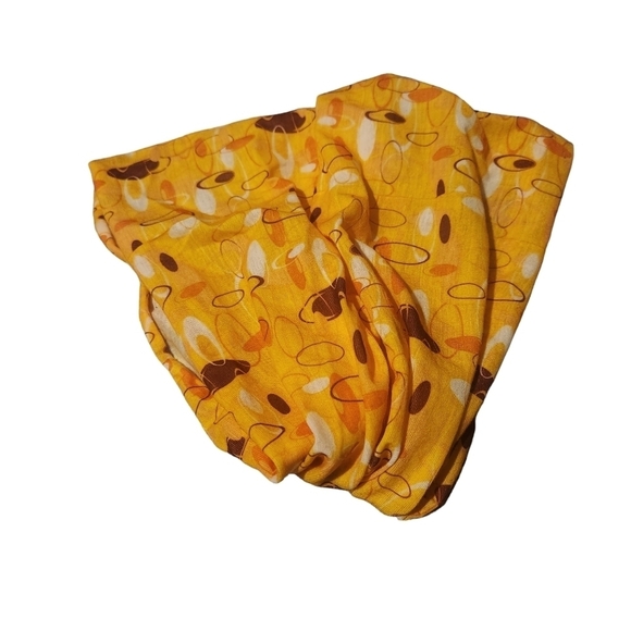 yellow scarf with cute pattern - Picture 1 of 5